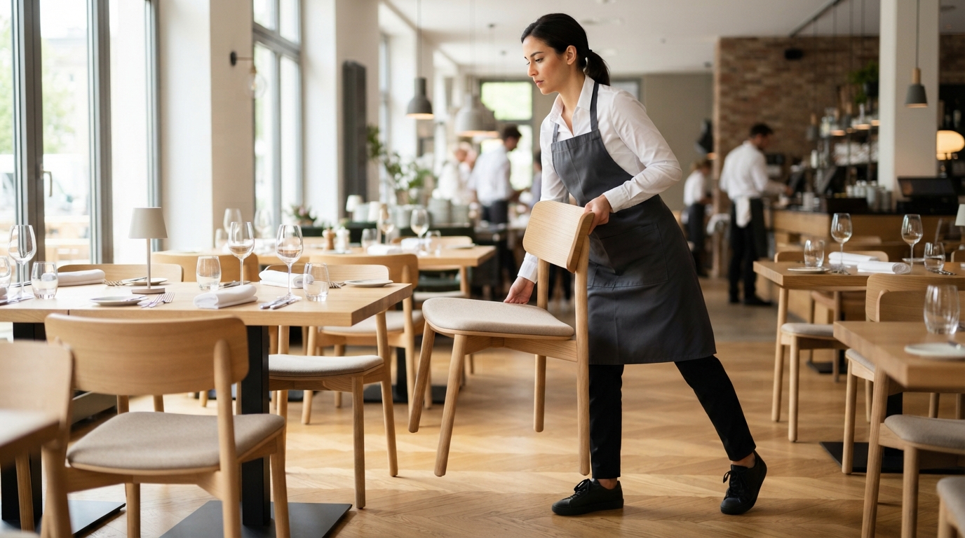 Redaktionelles Titelbild zum Beitrag: Stuhl-Eigengewicht versus Handling: Warum zu schwere Stühle den Service verlangsamen